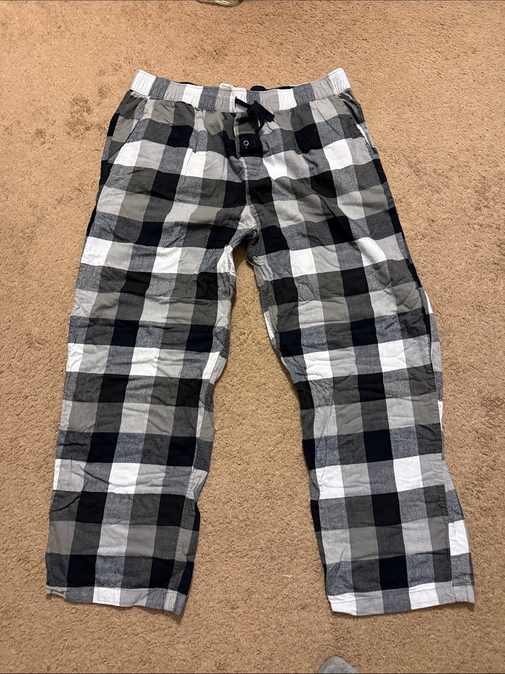 Goodfellow & Co Black, Gray & White Plaid Lounge Pants